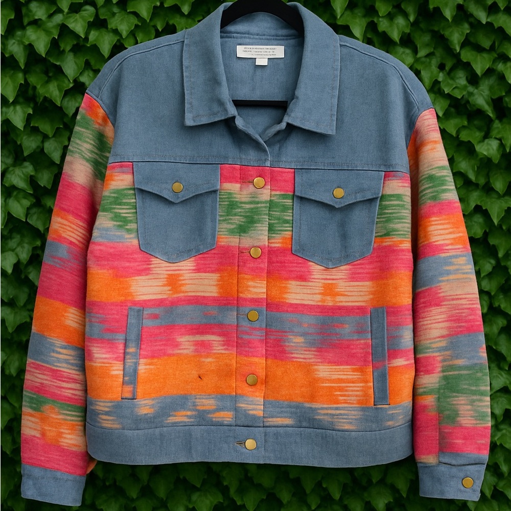 Blue Velvet Women's Pink Patterned Shacket